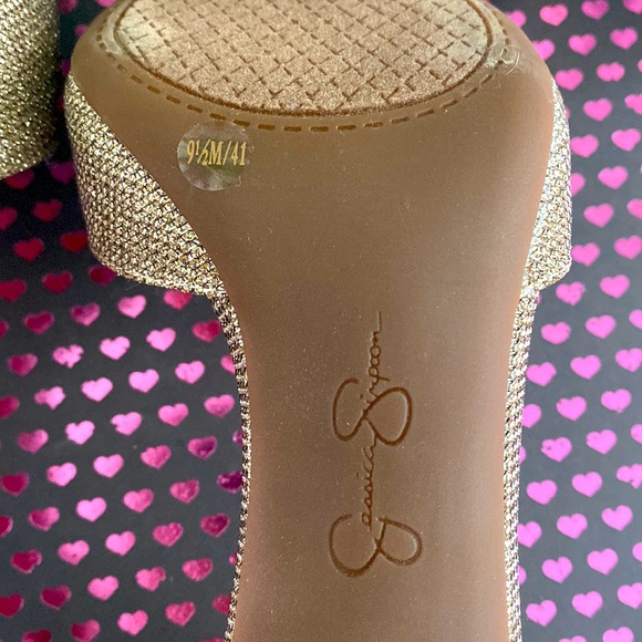 Jessica Simpson 'Lana' 3-1/2" Glittery ‘Bling’ Strappy Heels w/ Bows, Si… - Picture 15 of 16